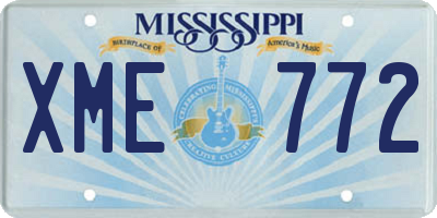 MS license plate XME772