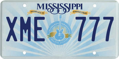 MS license plate XME777