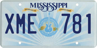 MS license plate XME781