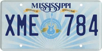MS license plate XME784