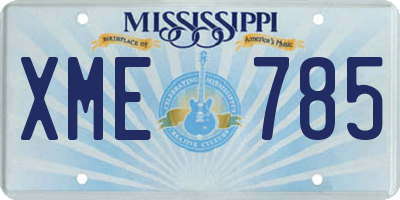 MS license plate XME785