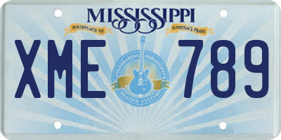 MS license plate XME789
