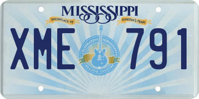 MS license plate XME791