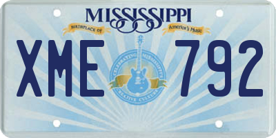 MS license plate XME792