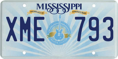 MS license plate XME793