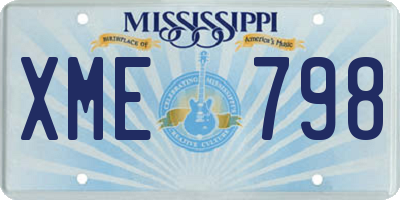 MS license plate XME798