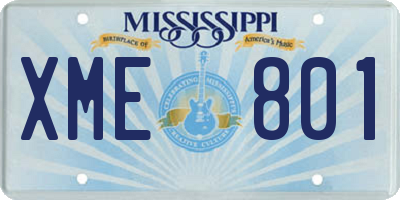 MS license plate XME801