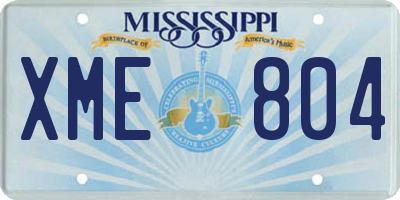 MS license plate XME804