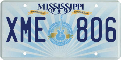 MS license plate XME806