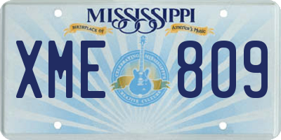 MS license plate XME809