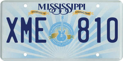 MS license plate XME810