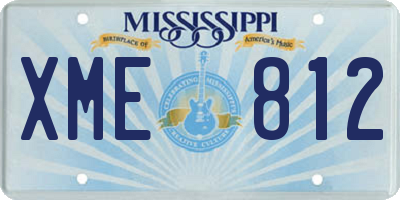 MS license plate XME812