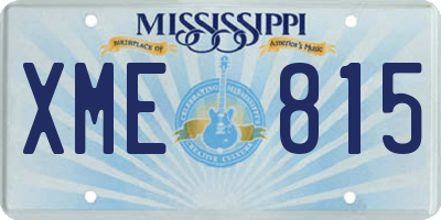MS license plate XME815