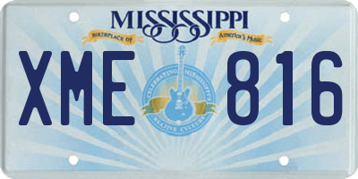 MS license plate XME816