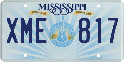 MS license plate XME817