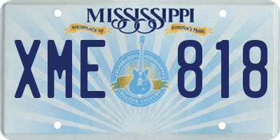 MS license plate XME818