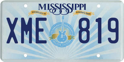 MS license plate XME819