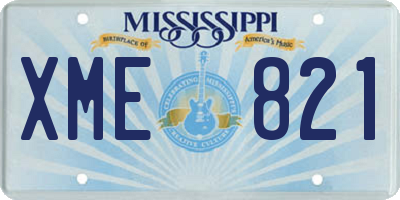 MS license plate XME821