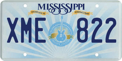 MS license plate XME822