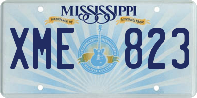MS license plate XME823