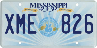 MS license plate XME826