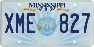 MS license plate XME827