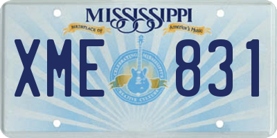 MS license plate XME831