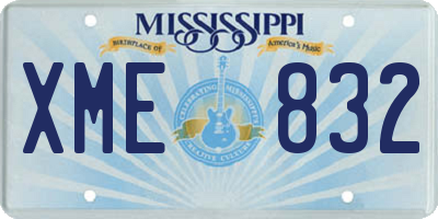 MS license plate XME832