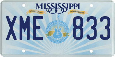 MS license plate XME833