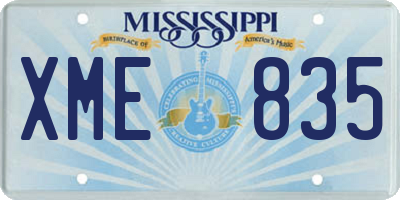MS license plate XME835