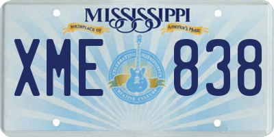 MS license plate XME838