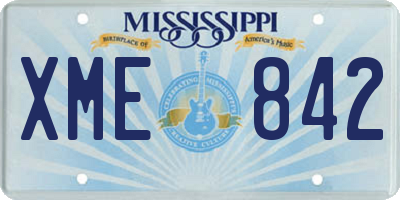 MS license plate XME842