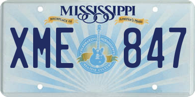 MS license plate XME847