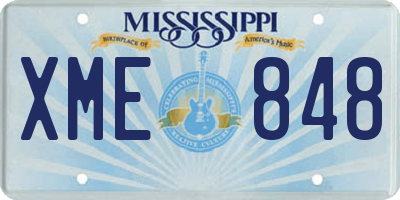MS license plate XME848
