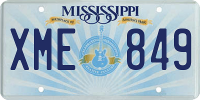 MS license plate XME849