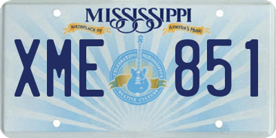 MS license plate XME851