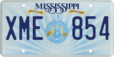 MS license plate XME854