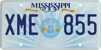MS license plate XME855