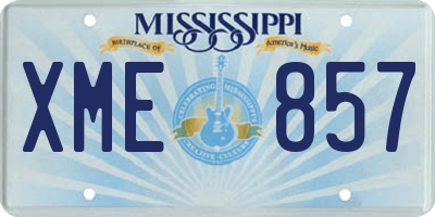 MS license plate XME857