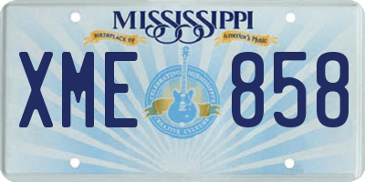 MS license plate XME858