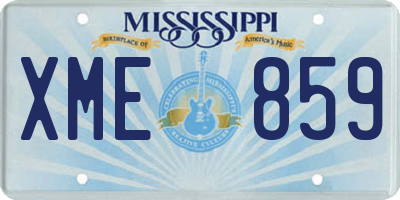 MS license plate XME859