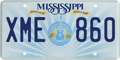 MS license plate XME860