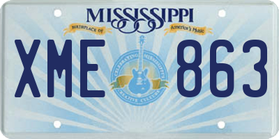 MS license plate XME863