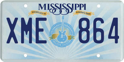 MS license plate XME864