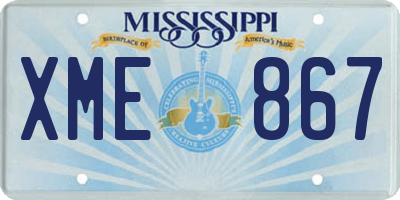 MS license plate XME867