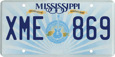 MS license plate XME869