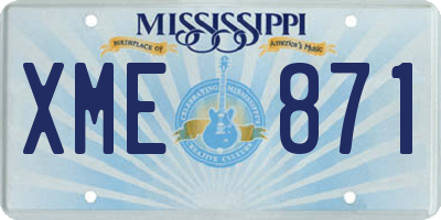 MS license plate XME871