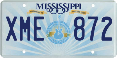 MS license plate XME872
