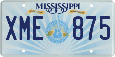 MS license plate XME875