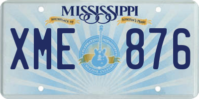 MS license plate XME876